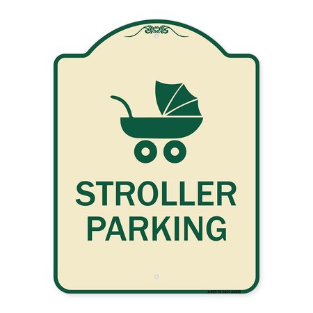 SIGNMISSION Stroller Parking With Graphic Heavy-Gauge Aluminum Architectural Sign, 24" x 18", TG-1824-22832 A-DES-TG-1824-22832